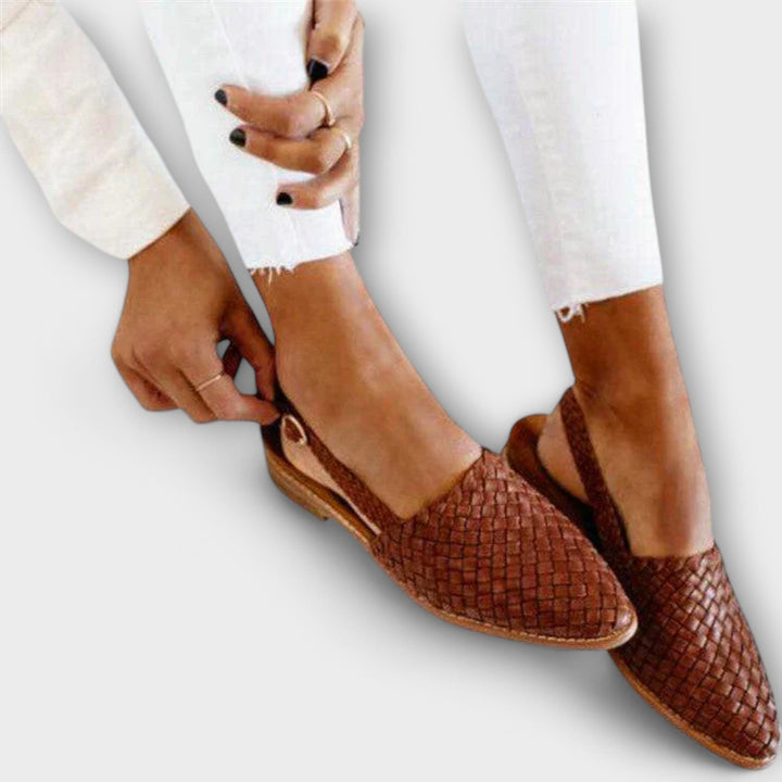 Evelina | Woven Slingback Flats