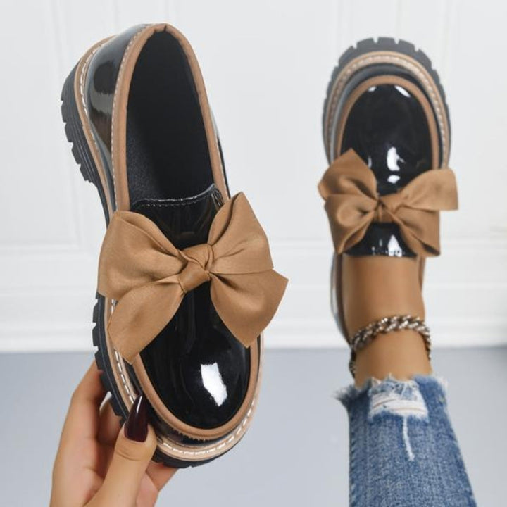 Lioren | Patent Bow Platform Loafers