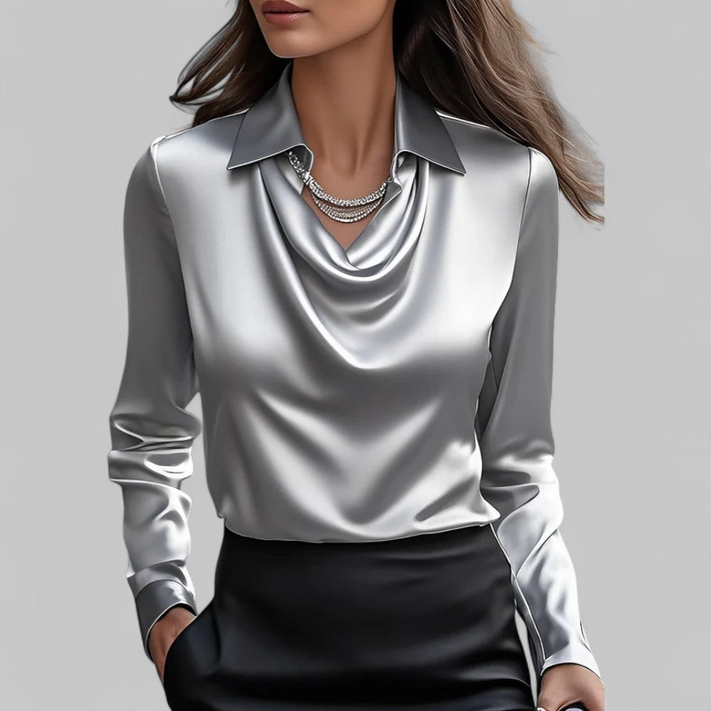 Rosalie | Satin Draped Blouse