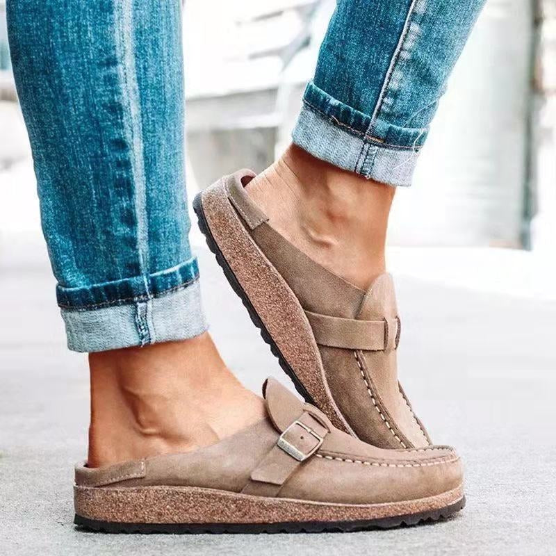Supportive Suede Platform Slip On Comfort Shoes