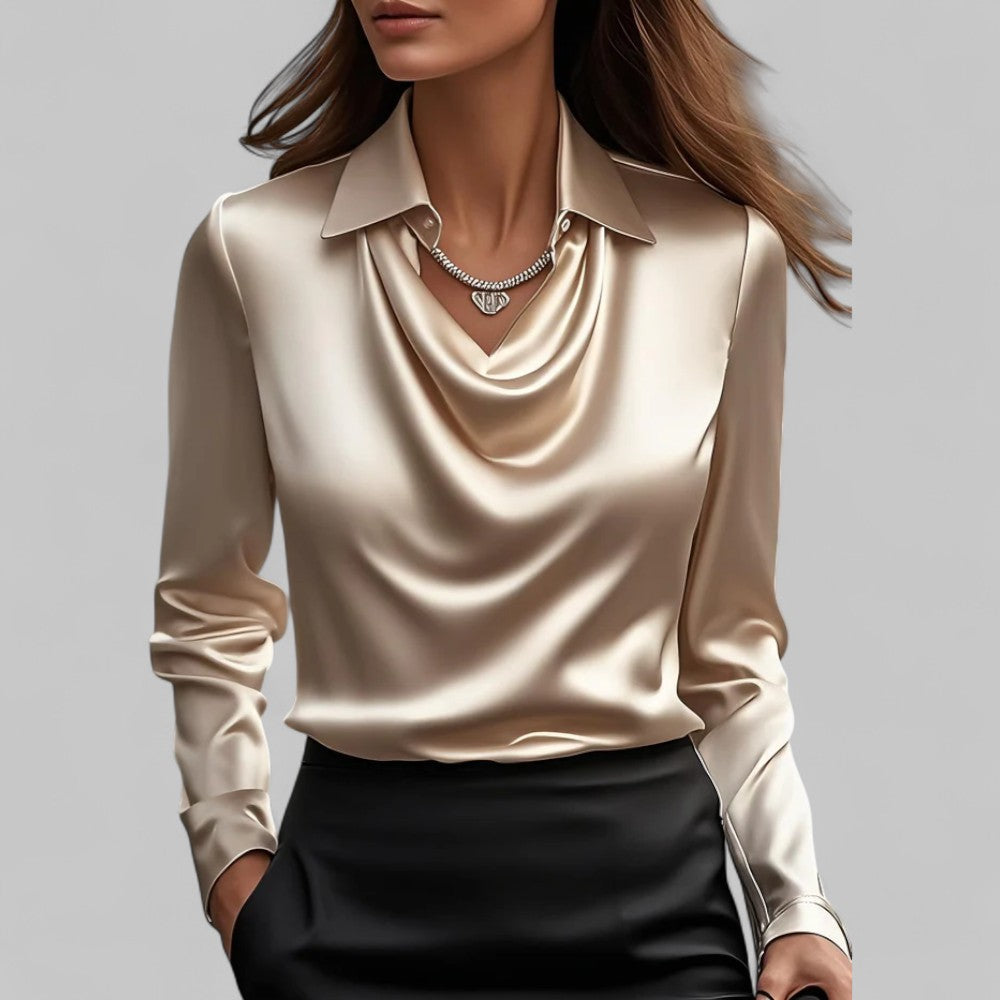 Rosalie | Satin Draped Blouse