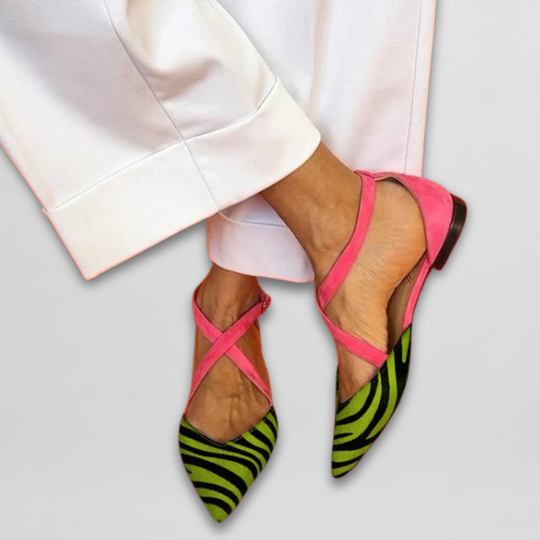 Fiora | Zebra Strap Ballet Flats