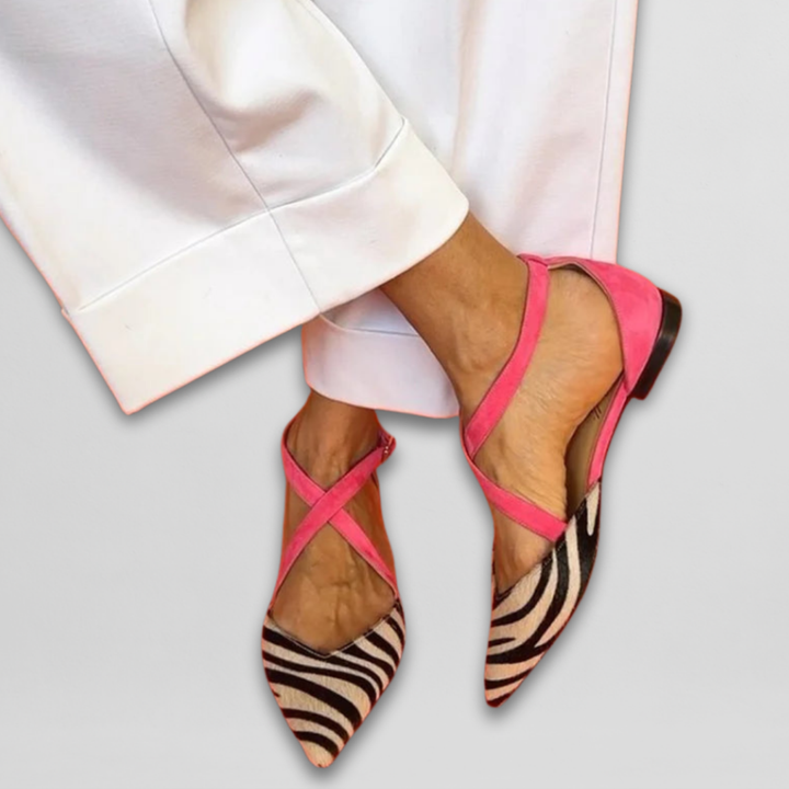 Fiora | Zebra Strap Ballet Flats