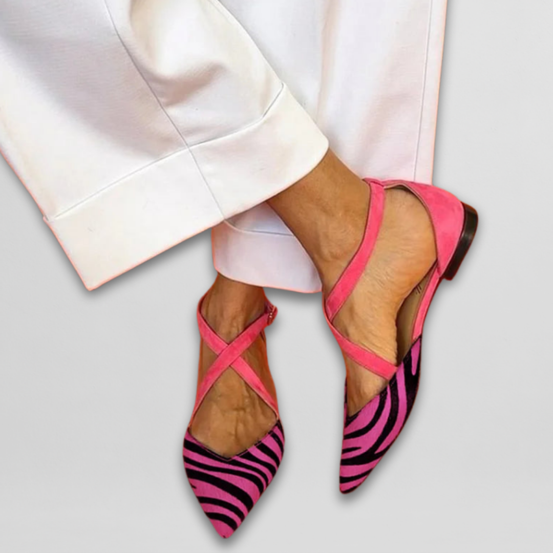 Fiora | Zebra Strap Ballet Flats