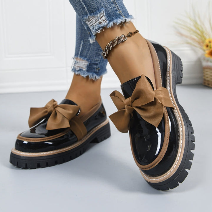 Lioren | Patent Bow Platform Loafers