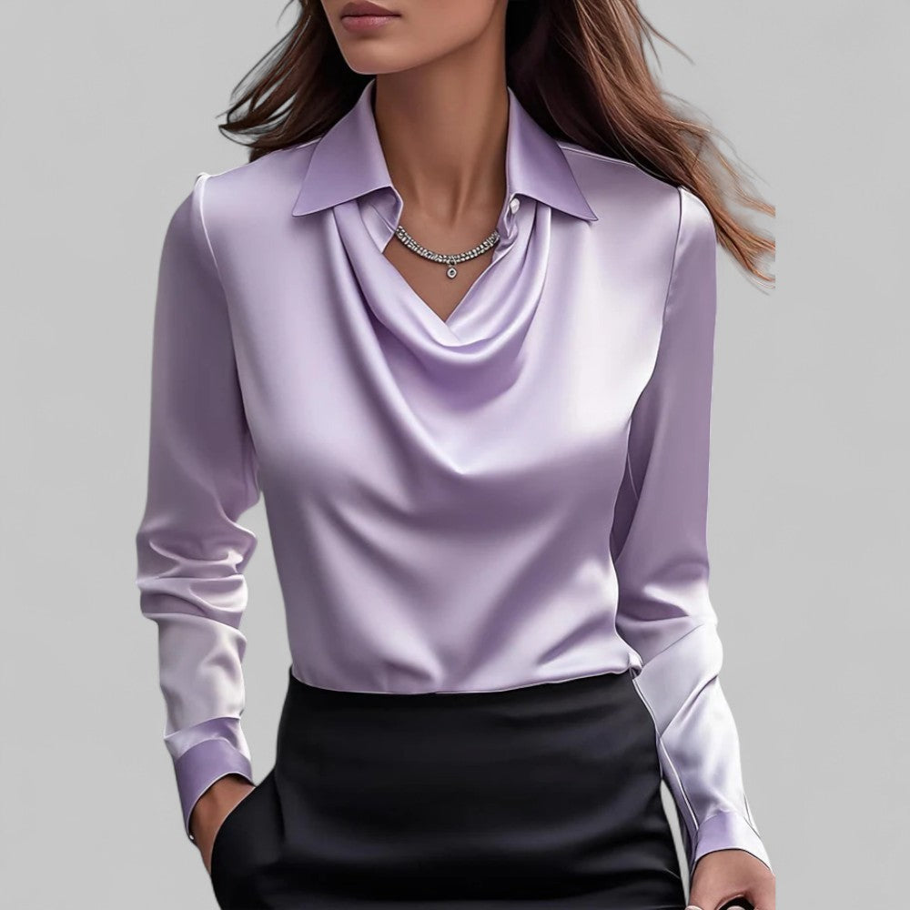 Rosalie | Satin Draped Blouse
