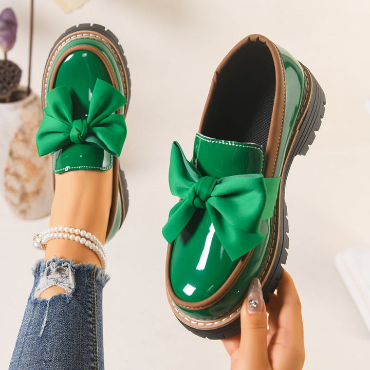 Lioren | Patent Bow Platform Loafers