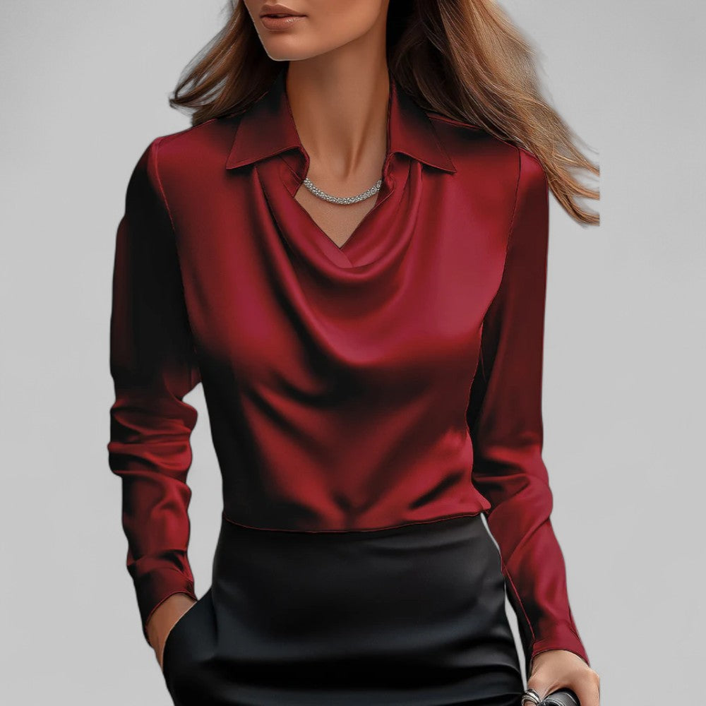 Rosalie | Satin Draped Blouse