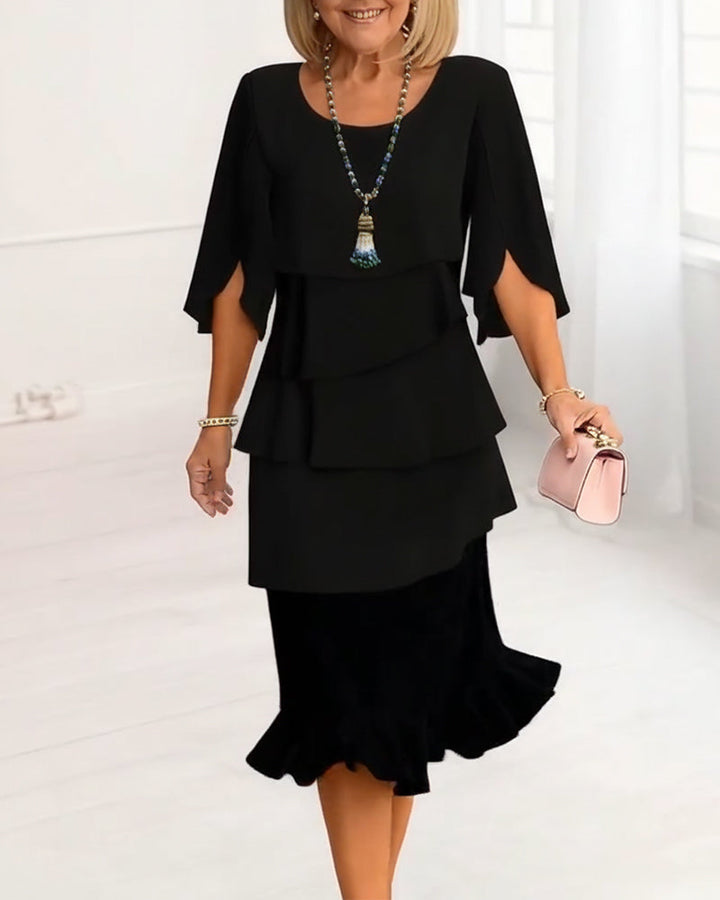 Amelia | Elegant Flowing Ruffle Dress