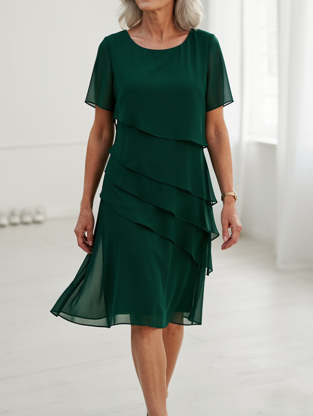 Grace | Elegant Flowing Ruffle Dress
