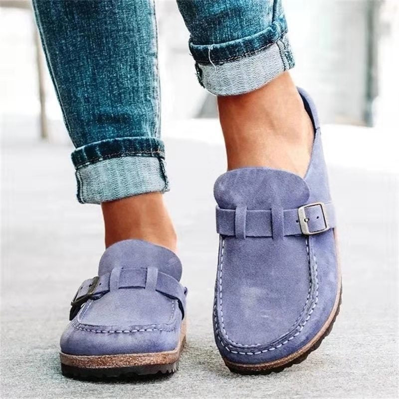 Supportive Suede Platform Slip On Comfort Shoes