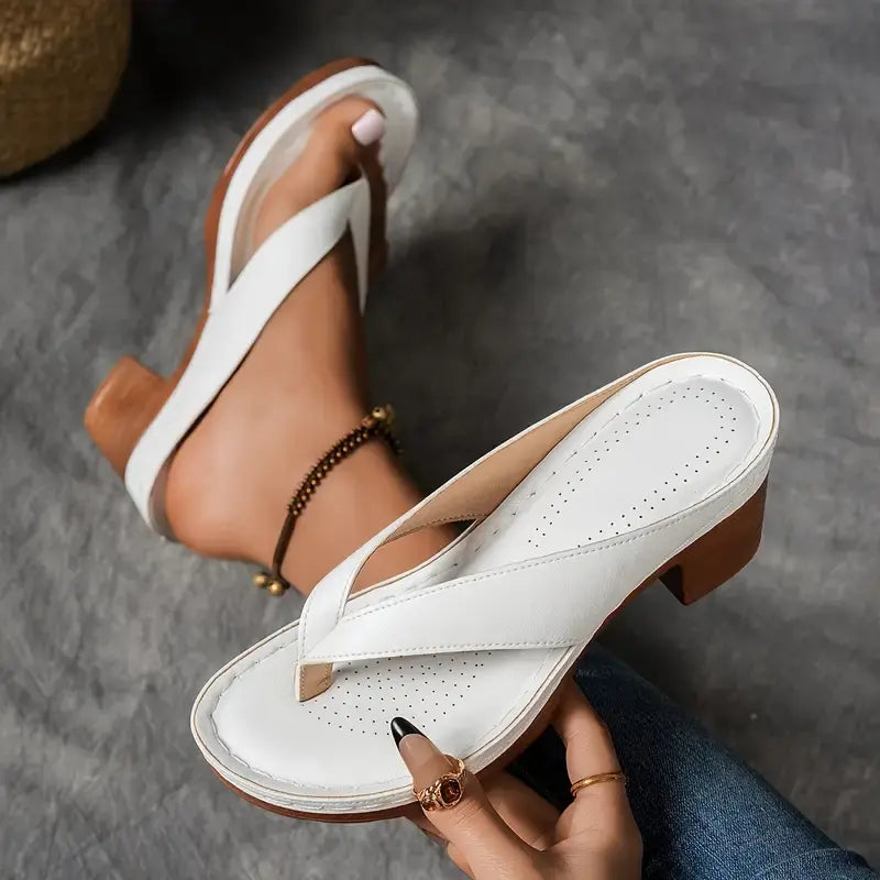 Supportive Block Heel Comfort Sandals with Cushioned Footbed