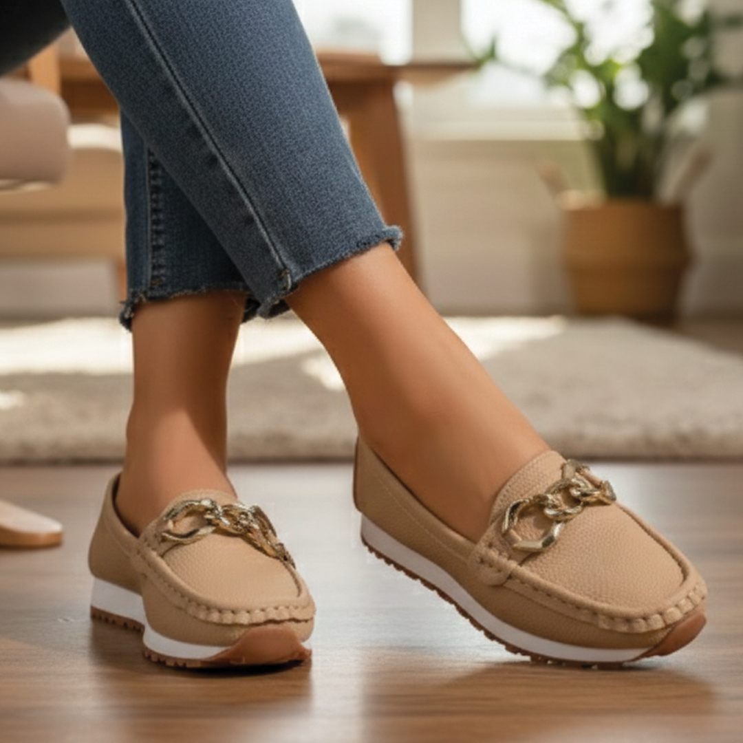 Flat Wedge Buckle Comfort Loafers for Everyday Wear