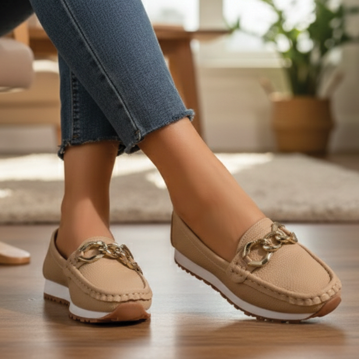 Flat Wedge Buckle Comfort Loafers for Everyday Wear