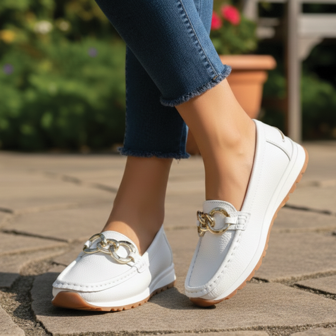 Flat Wedge Buckle Comfort Loafers for Everyday Wear