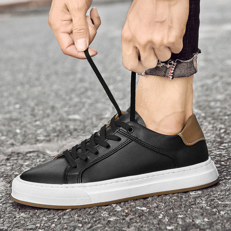 Minimal Leather Sneakers with Cushioned Insole