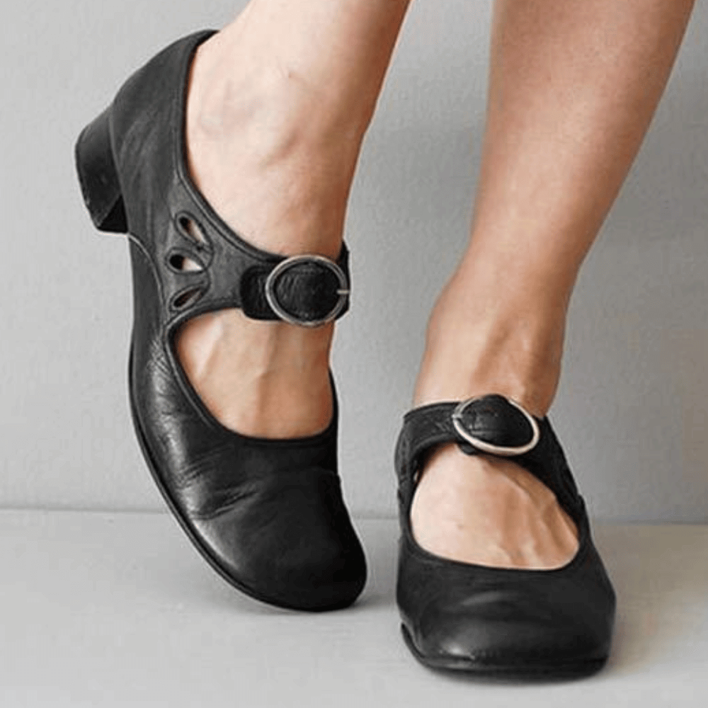 Cushioned Heel Comfort Sandals with Vegan Leather Upper