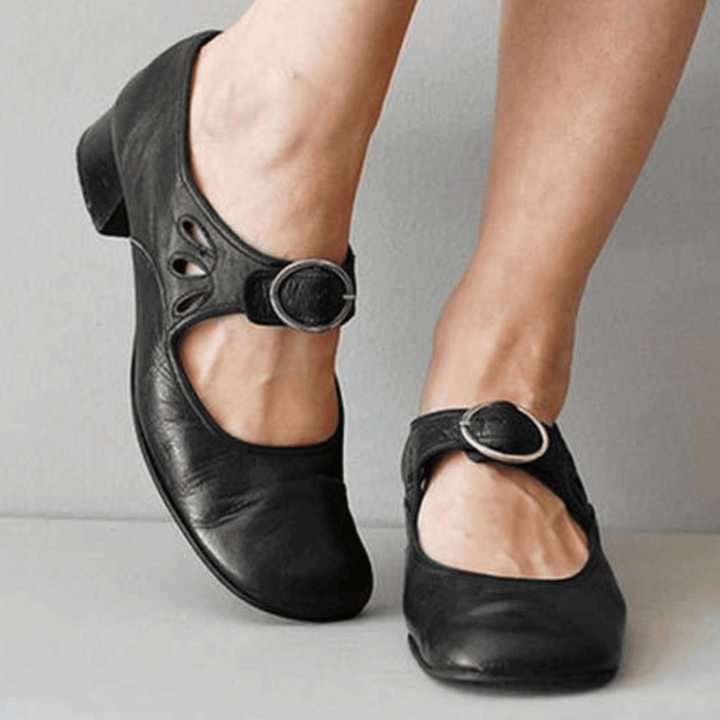 Cushioned Heel Comfort Sandals with Vegan Leather Upper