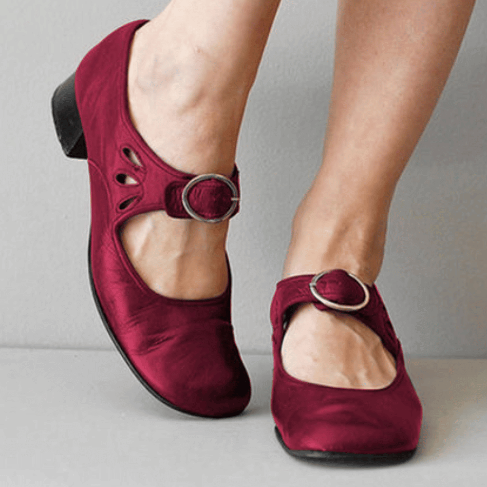 Cushioned Heel Comfort Sandals with Vegan Leather Upper