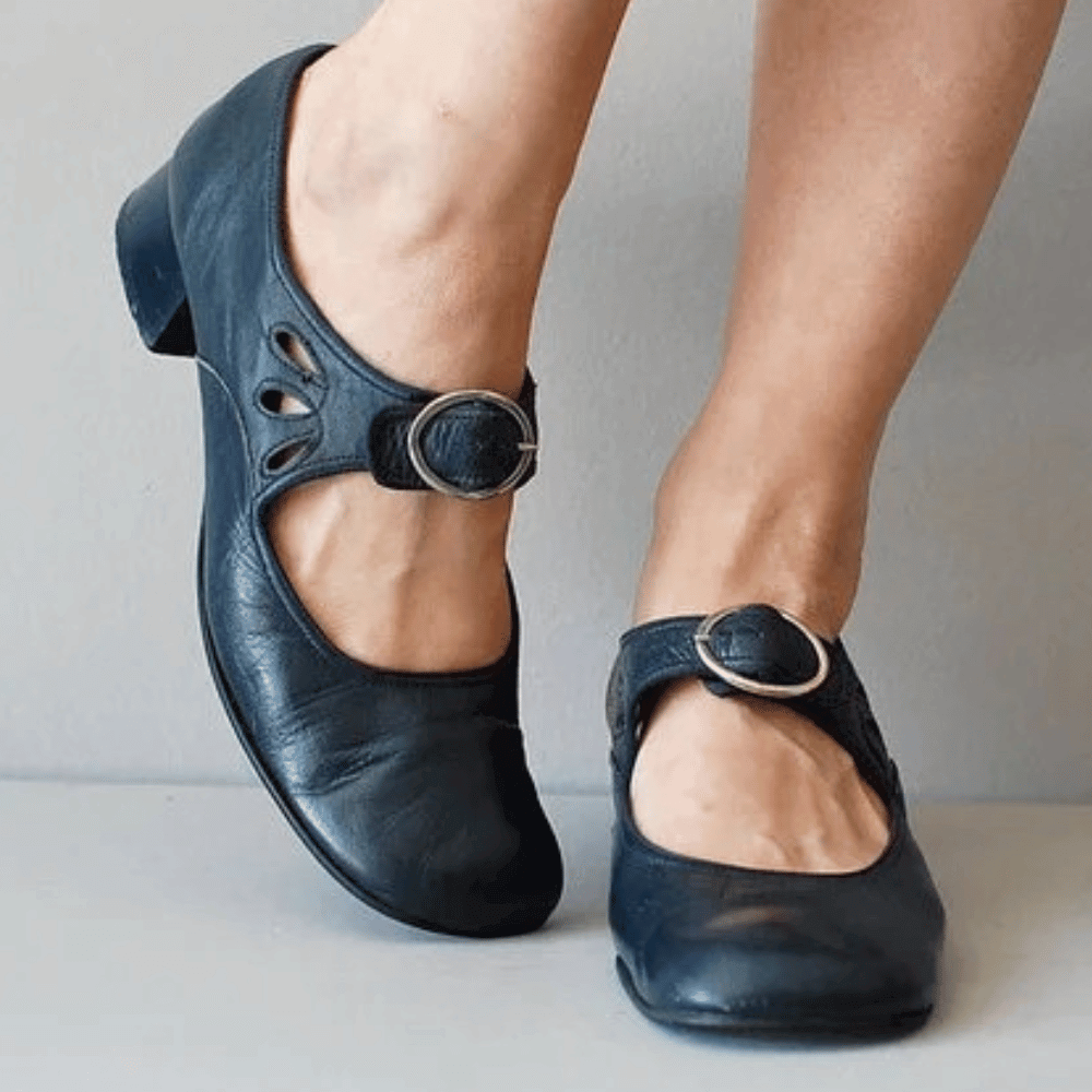 Cushioned Heel Comfort Sandals with Vegan Leather Upper