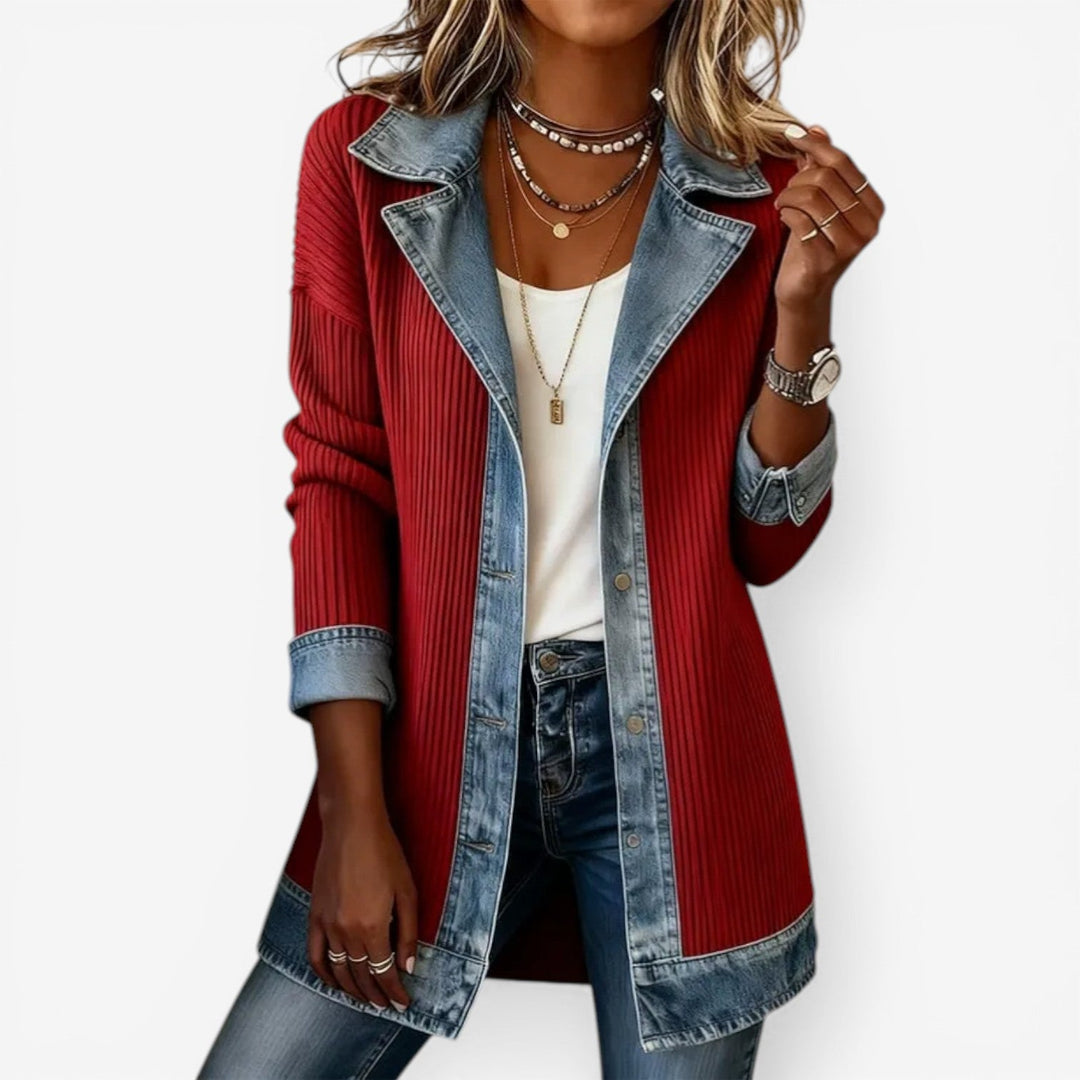 Tiara | Denim-Effect Layered Jacket