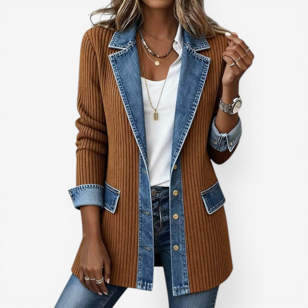 Tiara | Denim-Effect Layered Jacket