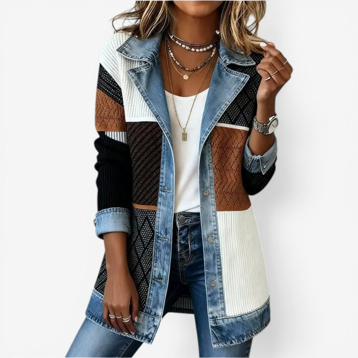 Tiara | Denim-Effect Layered Jacket