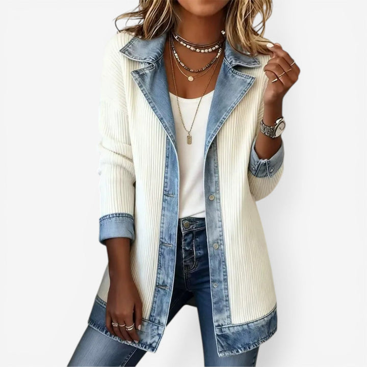 Tiara | Denim-Effect Layered Jacket