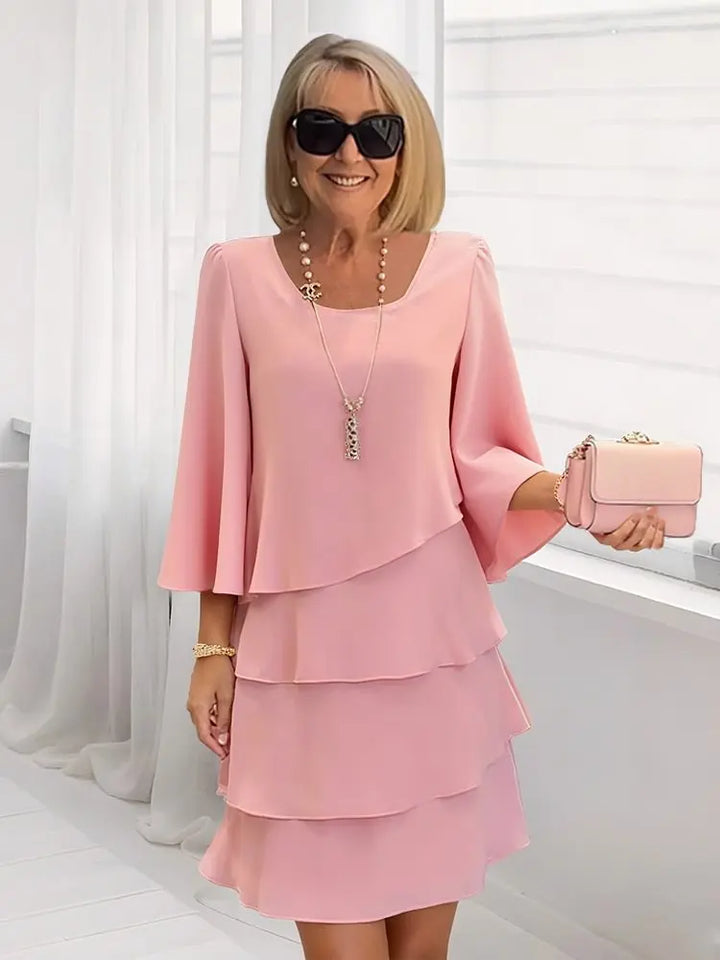 Elizabeth | Elegant Flowing Ruffle Dress