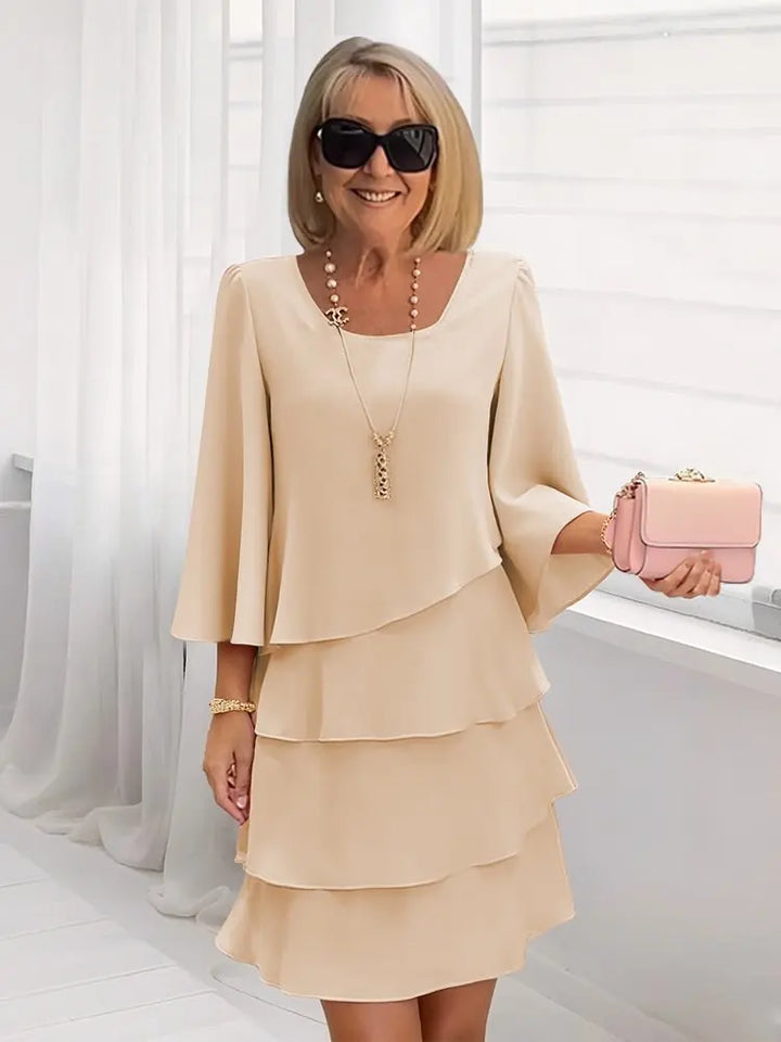 Elizabeth | Elegant Flowing Ruffle Dress