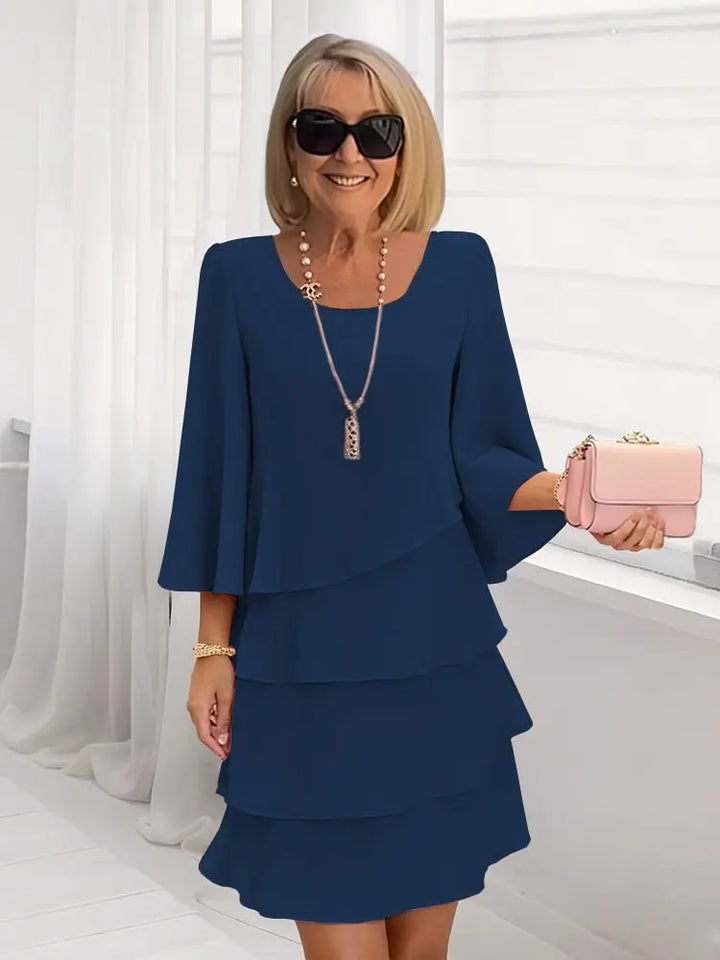 Elizabeth | Elegant Flowing Ruffle Dress