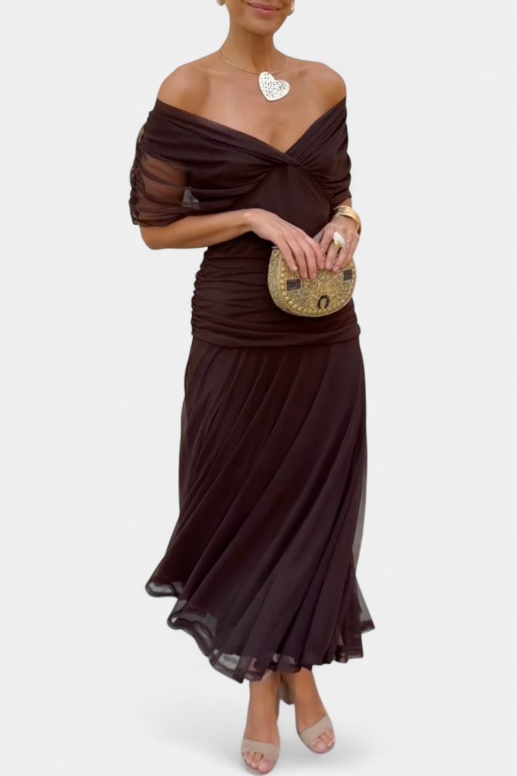 Florielle | Long Floral V Neck Dress