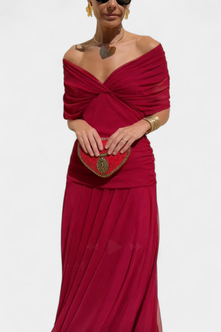 Florielle | Long Floral V Neck Dress