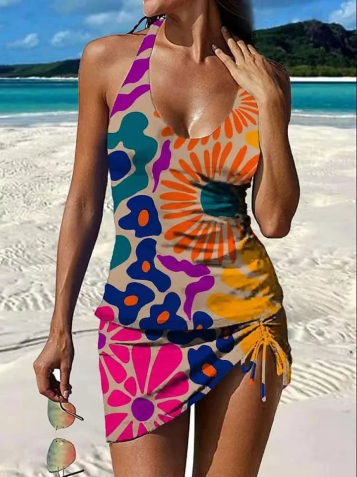 Camila | Floral Graphic Tankini Set with Shorts (Tummy Control Effect)