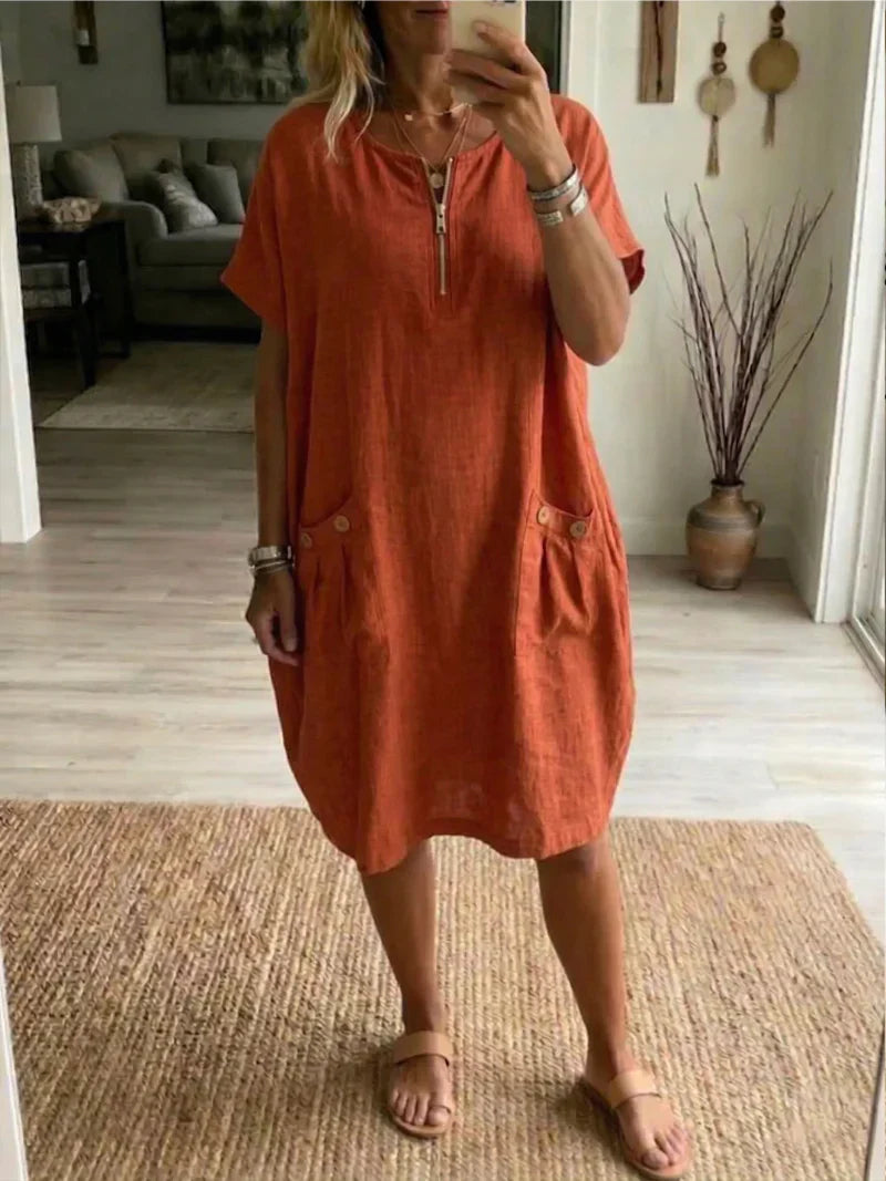 Eva | Zip-Front Maxi Dress