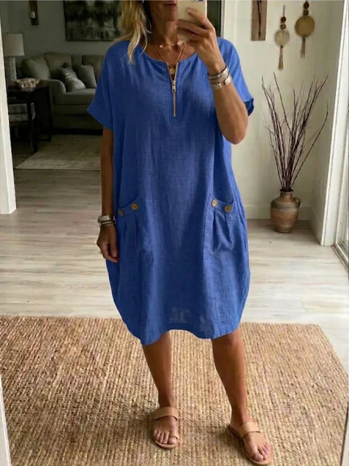 Eva | Zip-Front Maxi Dress