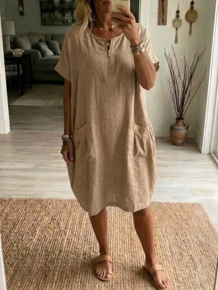 Eva | Zip-Front Maxi Dress