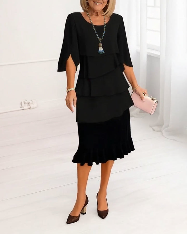 Amelia | Elegant Flowing Ruffle Dress