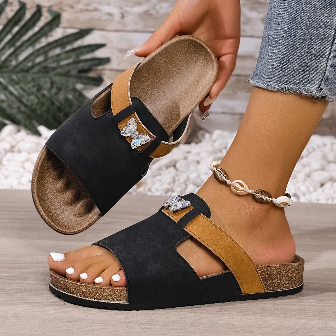 Bella | Butterfly Rhinestone Comfort Slippers