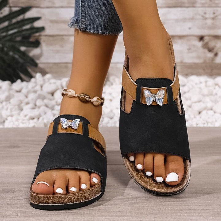 Bella | Butterfly Rhinestone Comfort Slippers