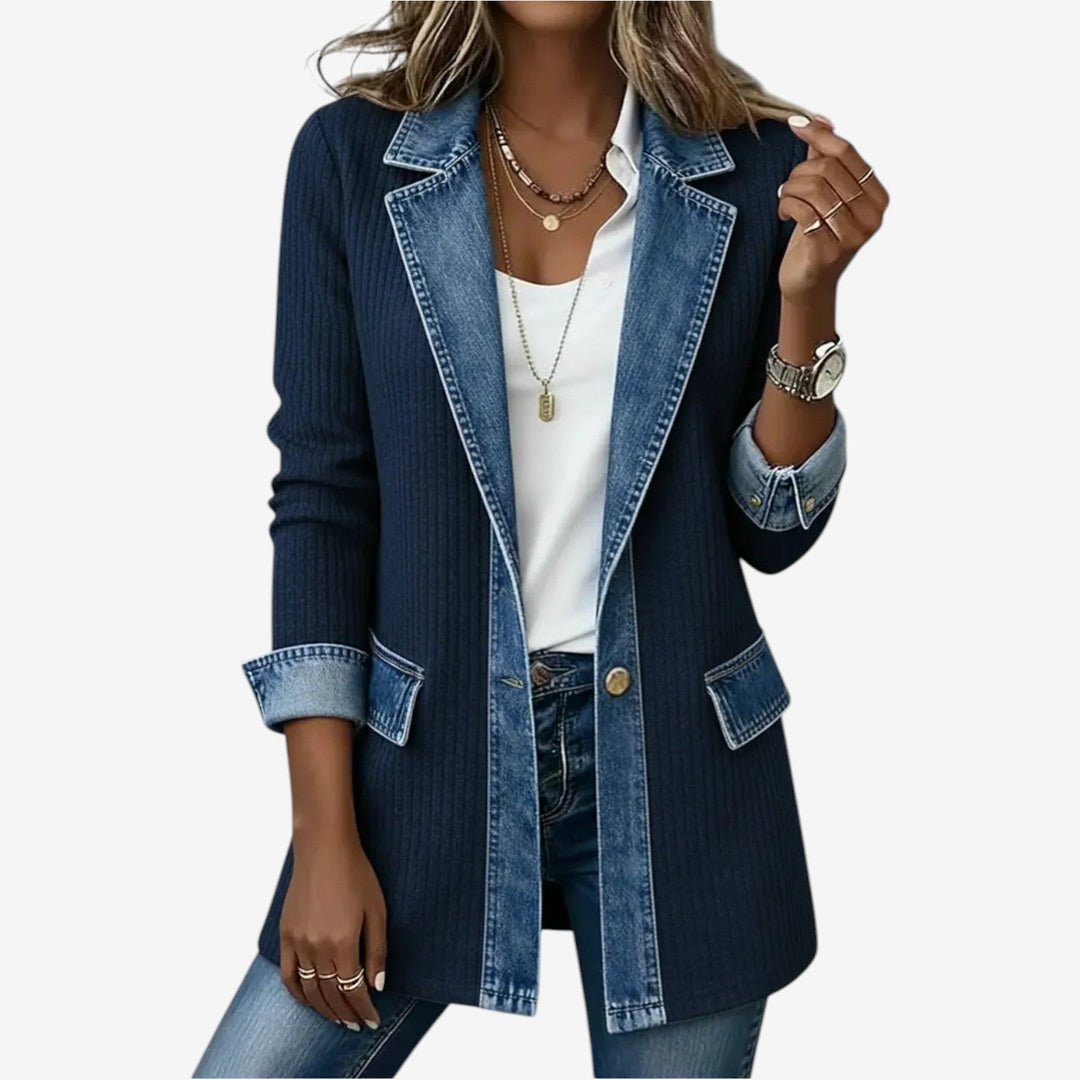 Tiara | Denim-Effect Layered Jacket
