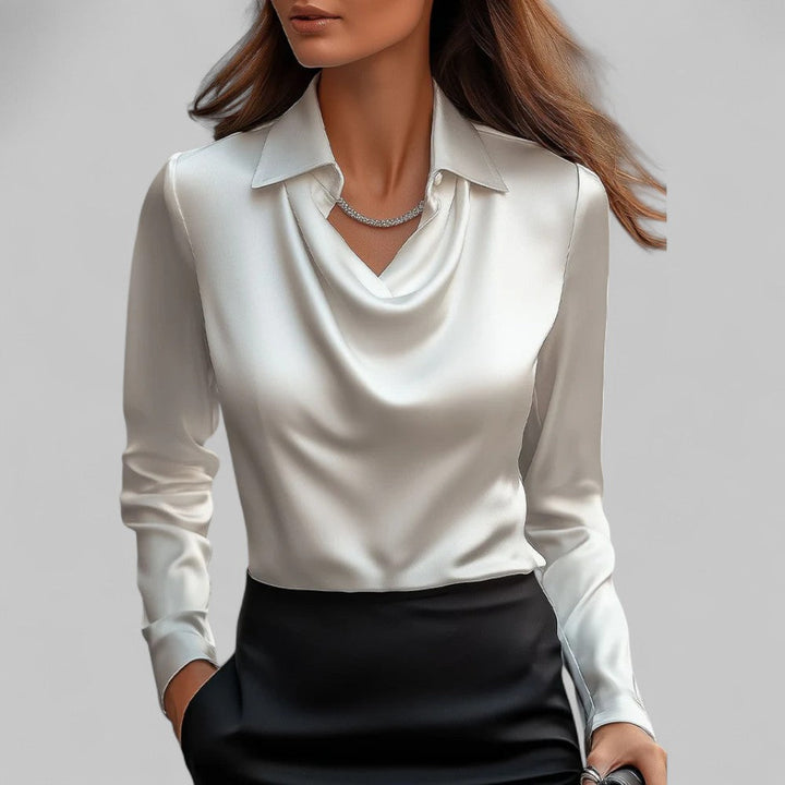 Rosalie | Satin Draped Blouse