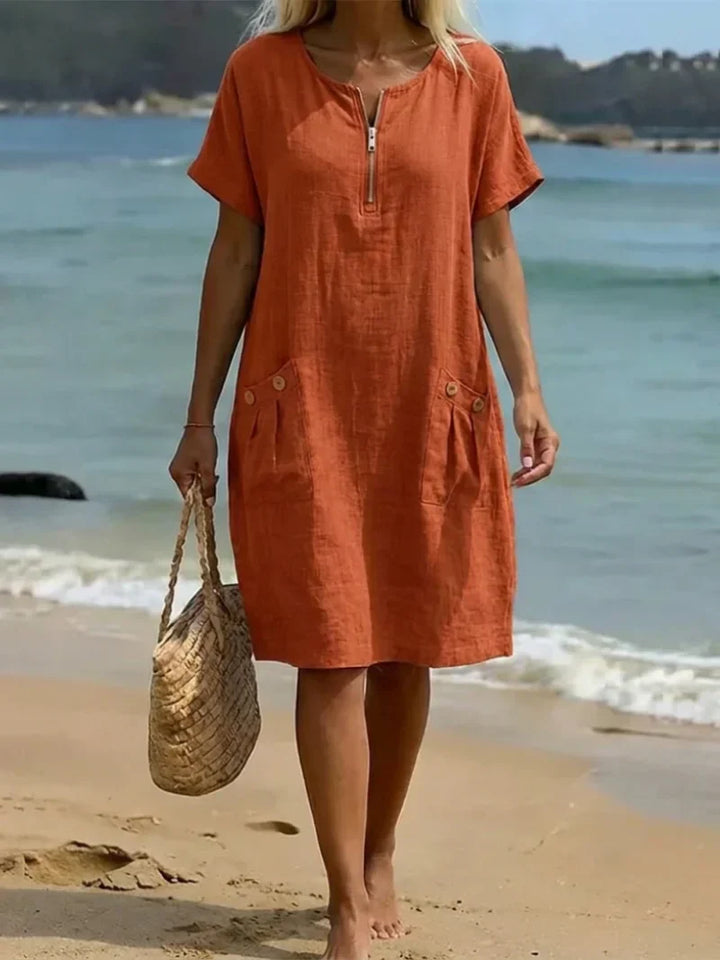 Eva | Zip-Front Maxi Dress